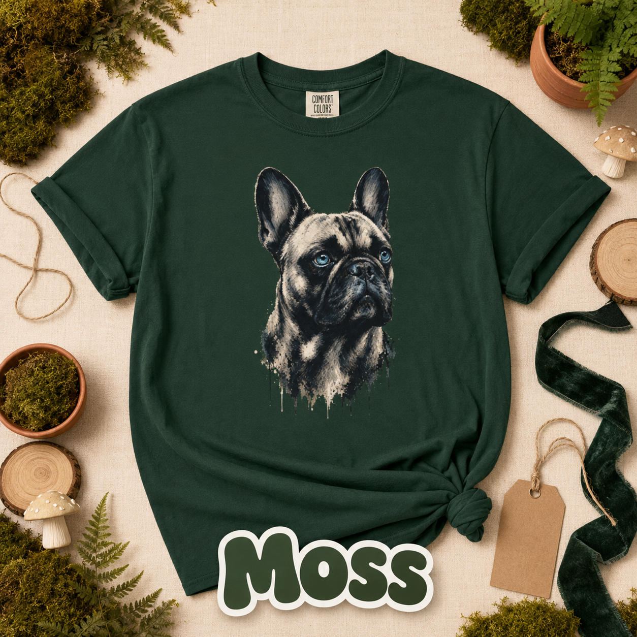 French Bulldog Portrait T-Shirt, Artistic Frenchie Graphic Tee, Dog Lover Shirt, French Bulldog Mom Dad Gift, Pet Owner T-Shirt