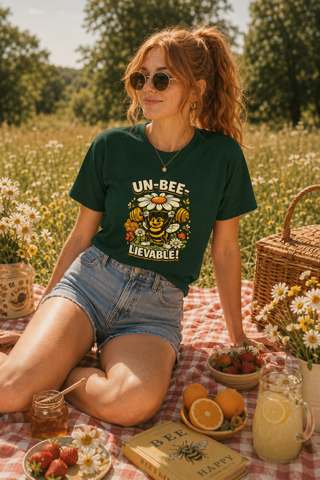 Un-Bee-Lievable Funny Bee Weightlifting Graphic T-Shirt