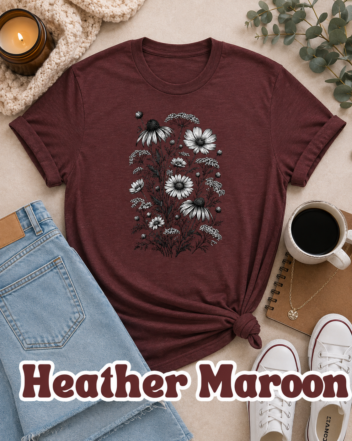 Wildflower Botanical T-Shirt | Vintage Floral Graphic Tee