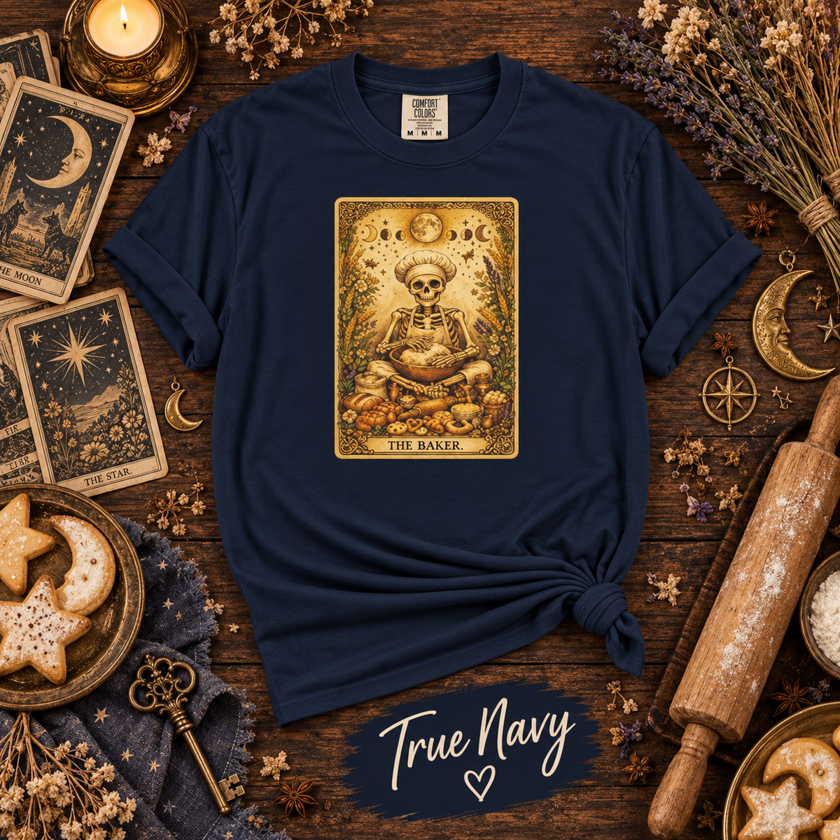 The Baker Skeleton Tarot Card Graphic T-Shirt