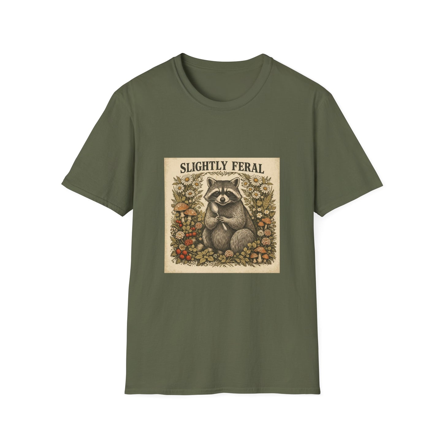 Slightly Feral Raccoon Graphic T-Shirt